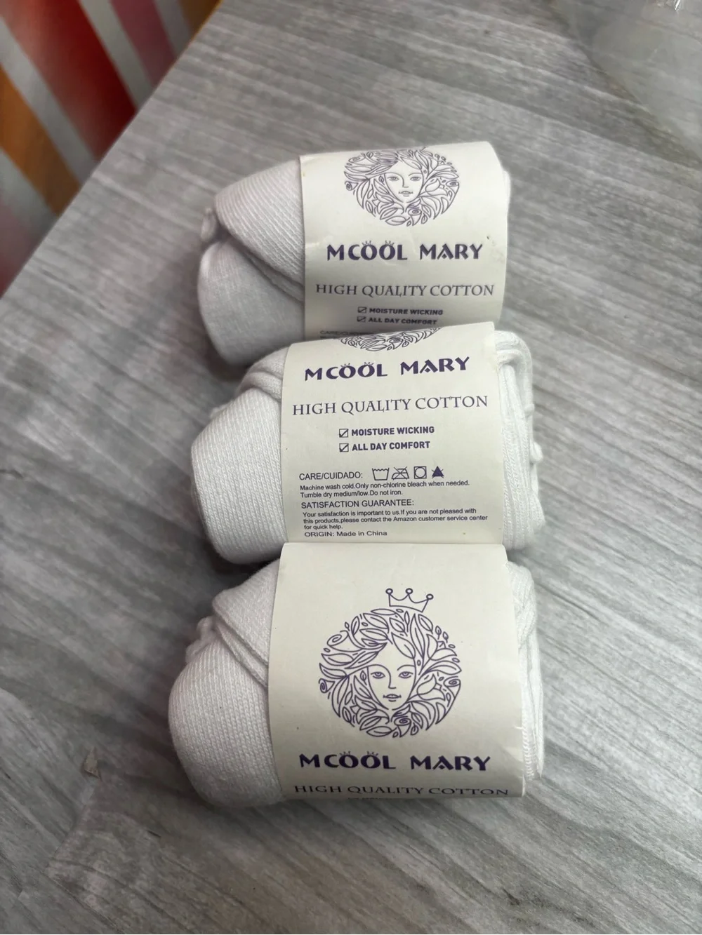 Women's White Cotton Socks - Moisture Wicking Comfort